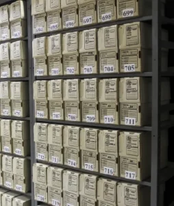Plano general de las cajas que contienen documentos del Archivo Histórico