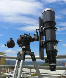 Primer plano del microscopio del complejo astronómico