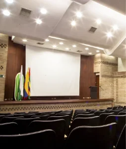Photograph of the auditorium taken in the direction of the stage.