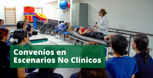 Fotografía de estudiantes de convenios en escenarios no clínicos