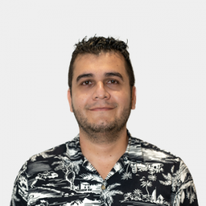 The photo was taken in the foreground, white background and Professor Oscar Humberto Mejia is located in the center.
