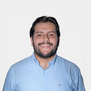 The photo was taken in the foreground, white background and Professor Edinson Fabian Adarme Lopez is located in the center.