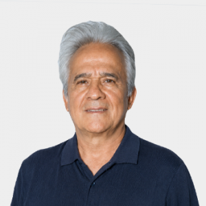 Photo in foreground; professor Gabriel Ordoñez centered with a white background.