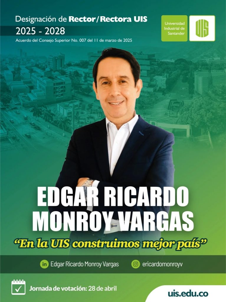 Fotografía para designación de rector de Edgar Ricardo Monroy Vargas