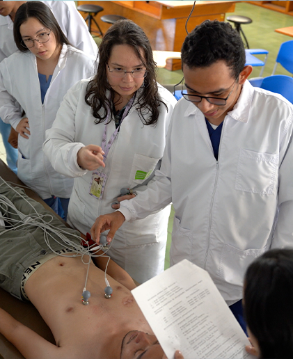 Students in a practical class