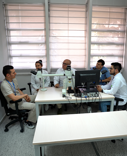 Students in a pathology class